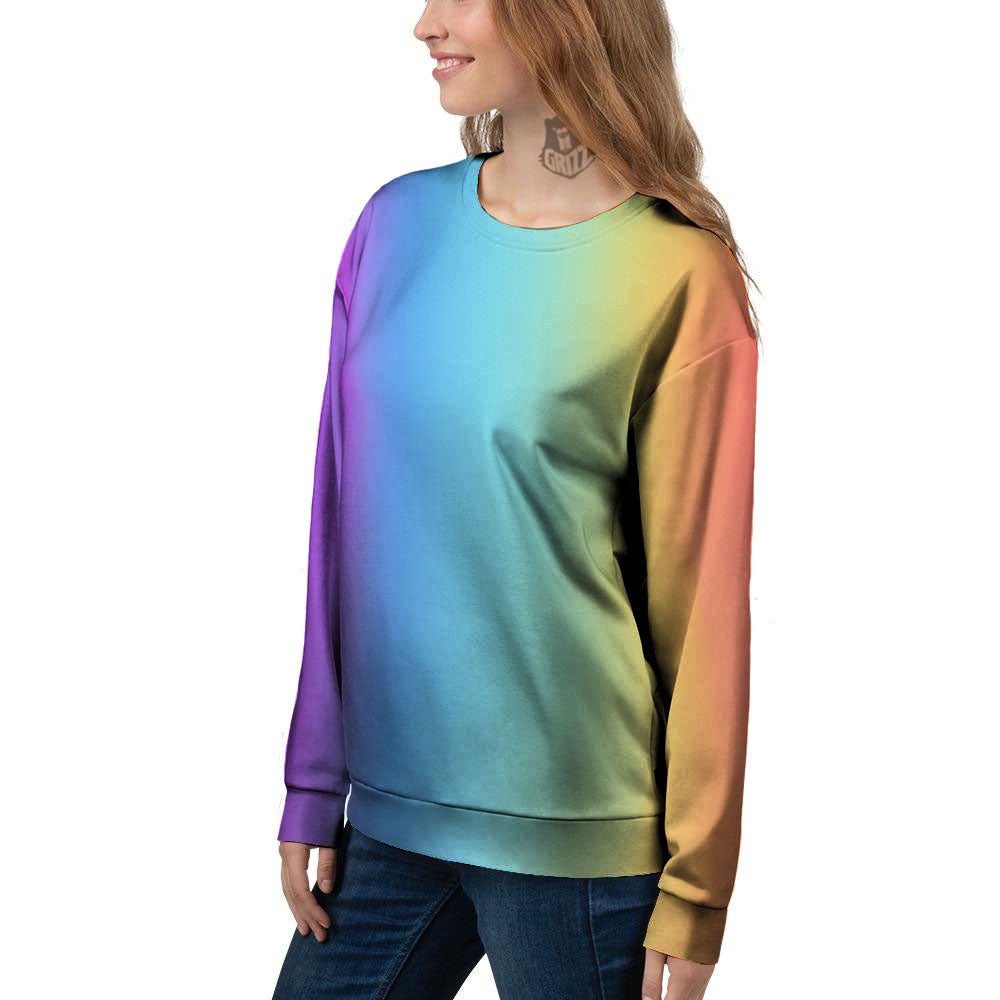 Gradient Rainbow Print Pattern Women's Sweatshirt-grizzshop