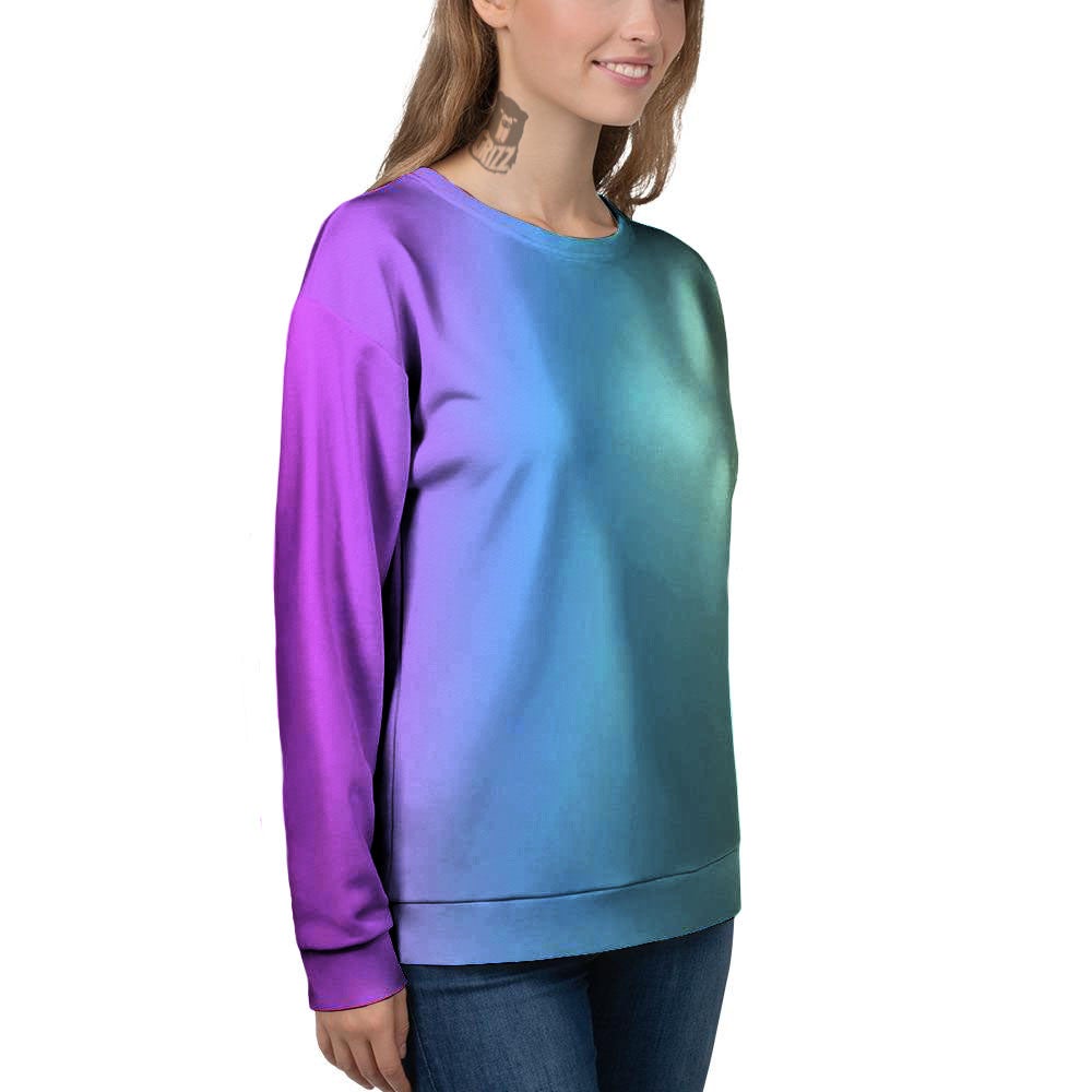 Gradient Rainbow Print Pattern Women's Sweatshirt-grizzshop