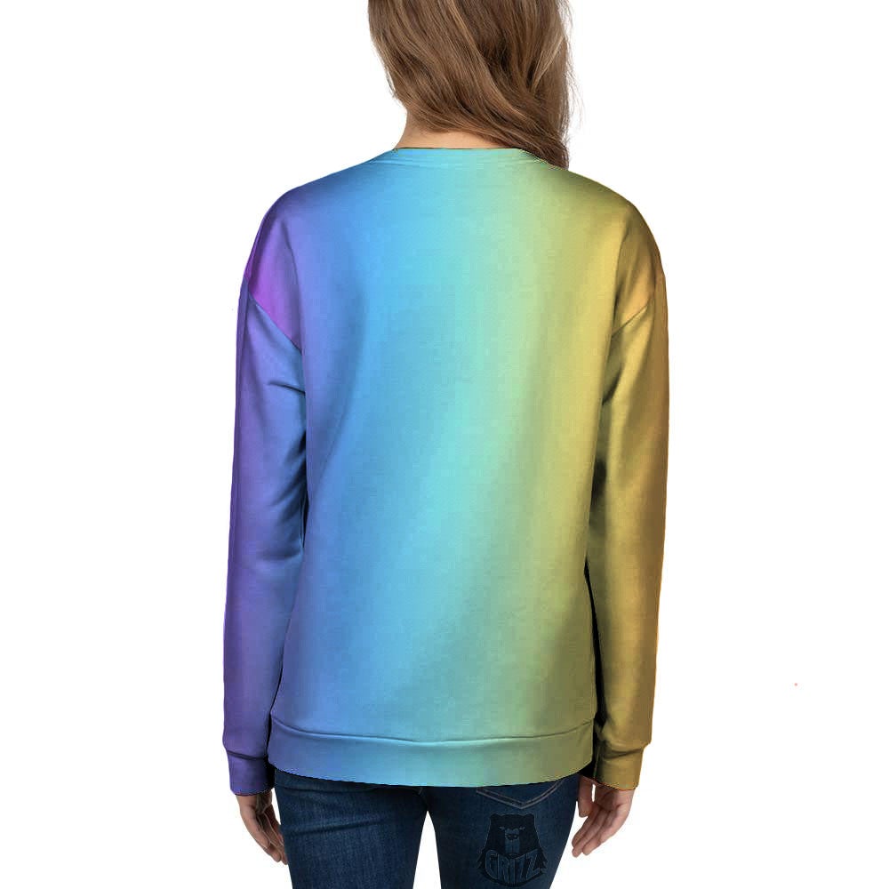Gradient Rainbow Print Pattern Women's Sweatshirt-grizzshop