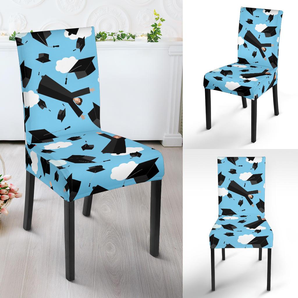 Graduation Day Pattern Print Chair Cover-grizzshop