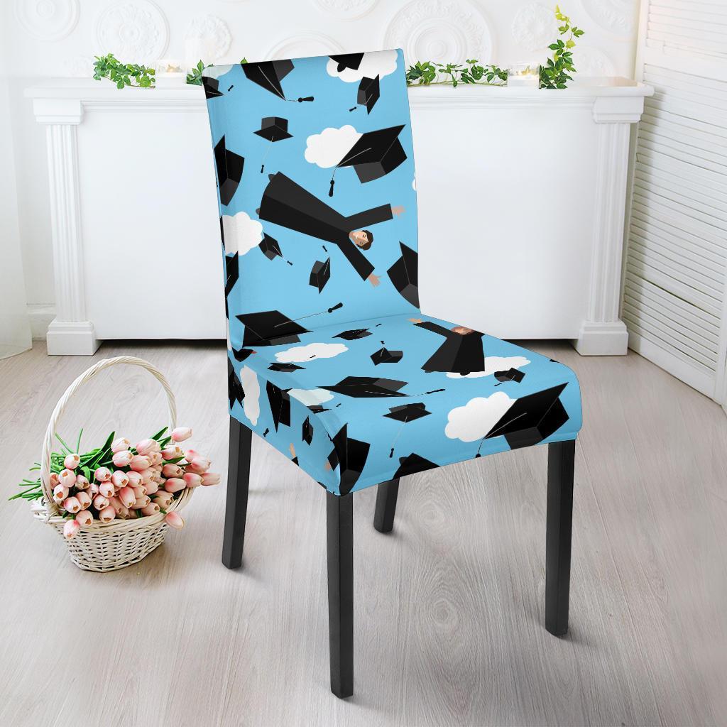 Graduation Day Pattern Print Chair Cover-grizzshop