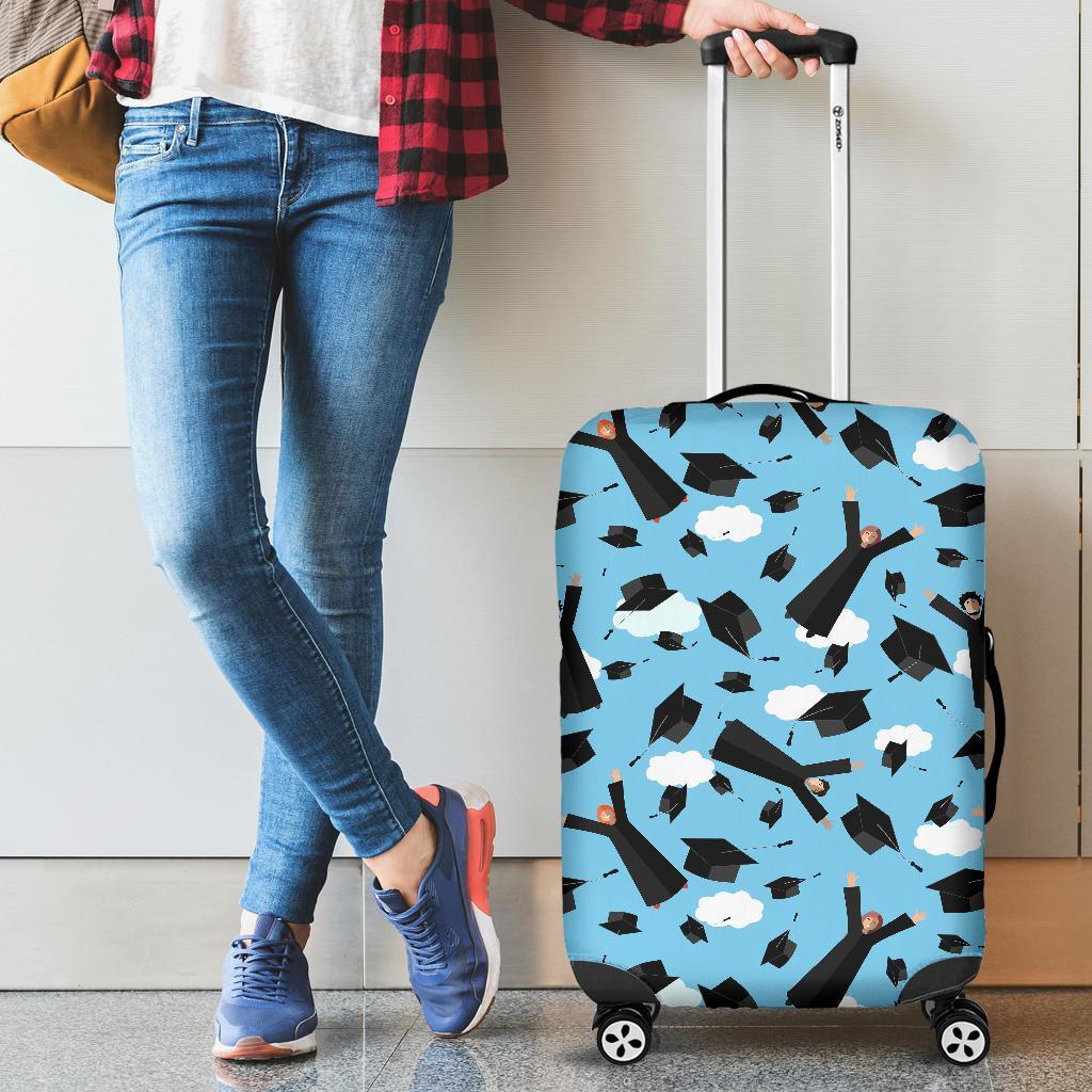 Graduation Day Pattern Print Luggage Cover Protector-grizzshop