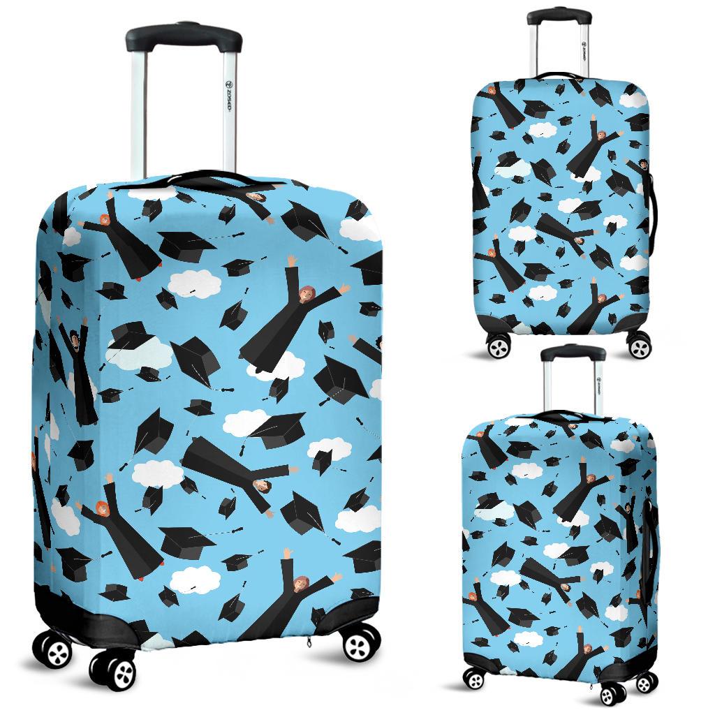 Graduation Day Pattern Print Luggage Cover Protector-grizzshop