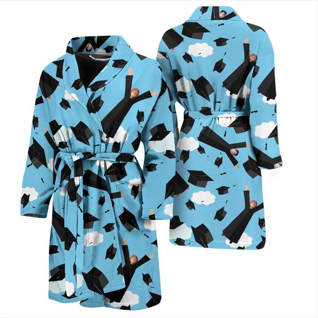 Graduation Day Pattern Print Men Long Robe-grizzshop