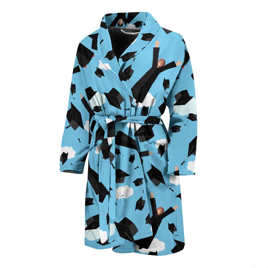 Graduation Day Pattern Print Men Long Robe-grizzshop