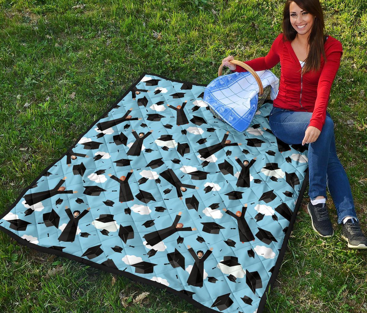 Graduation Day Pattern Print Quilt-grizzshop