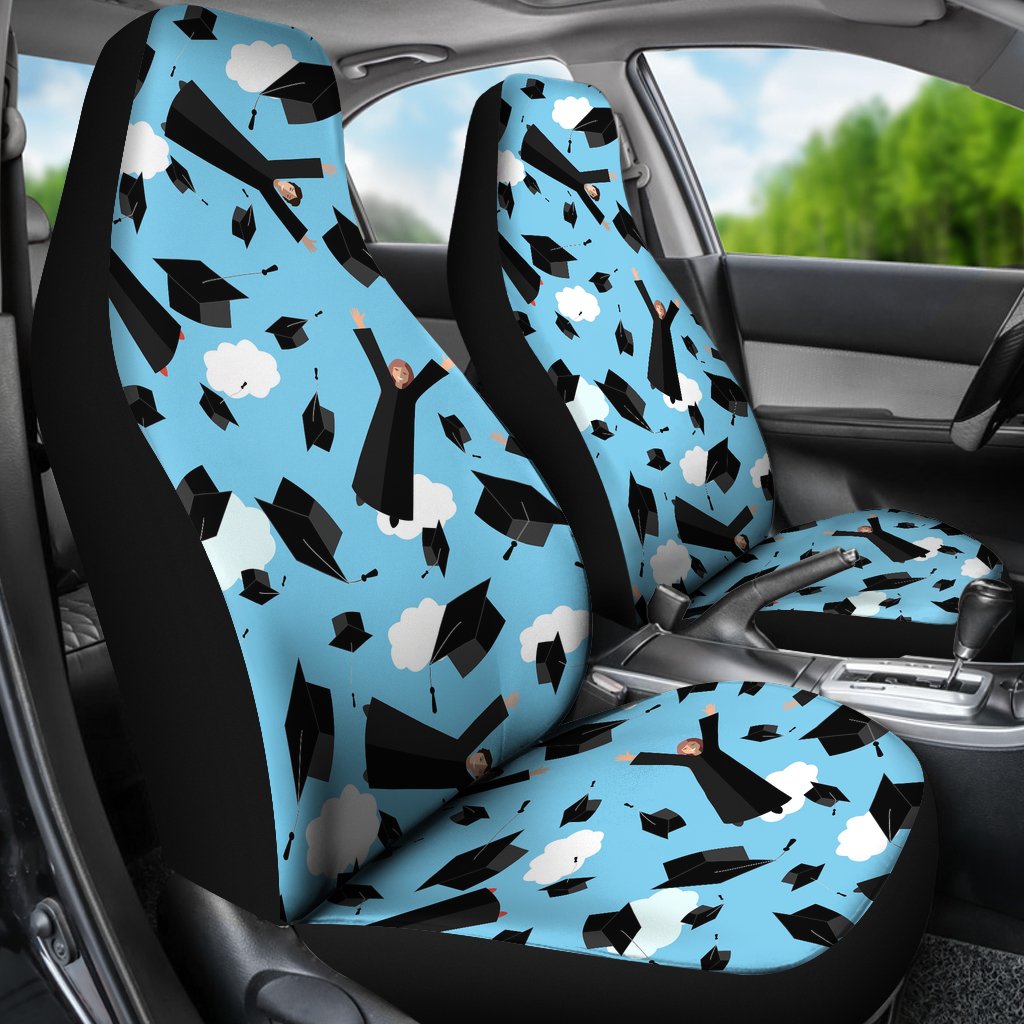 Graduation Day Pattern Print Universal Fit Car Seat Covers-grizzshop