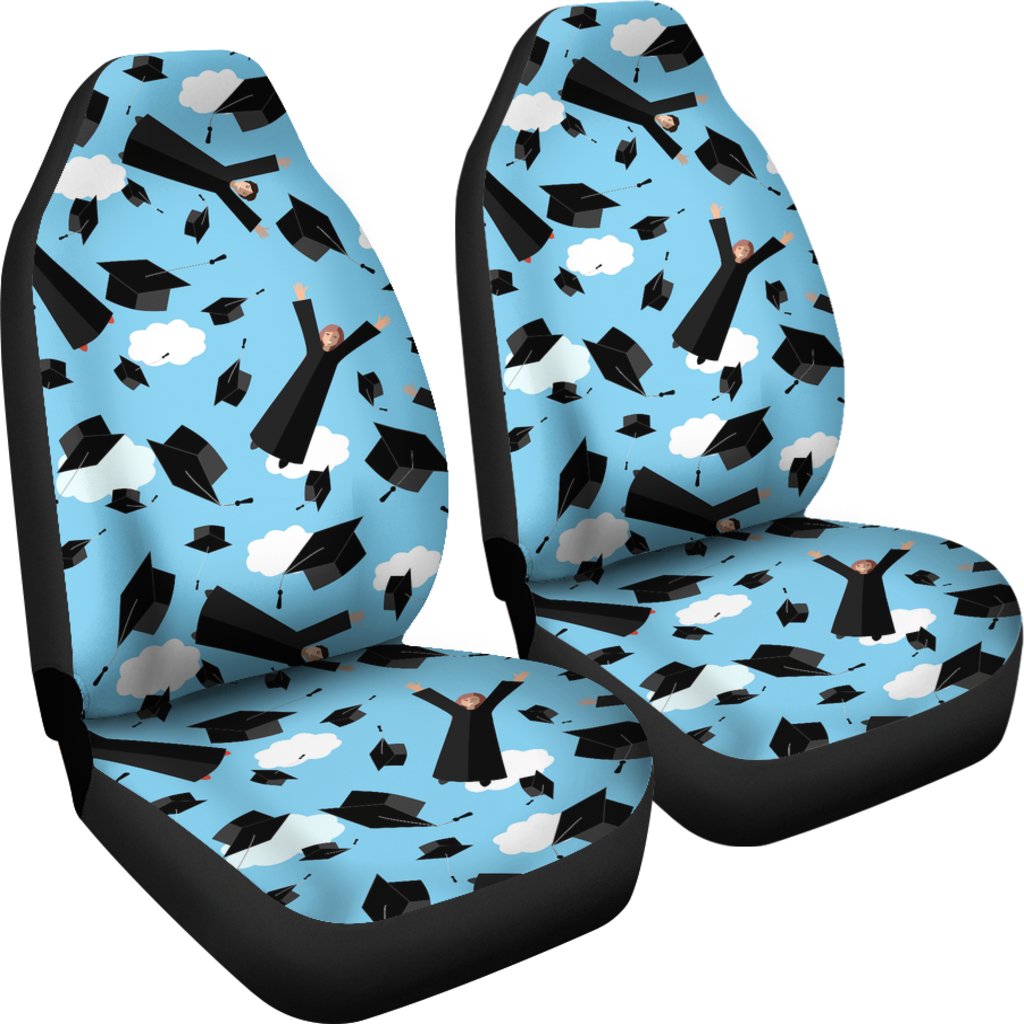 Graduation Day Pattern Print Universal Fit Car Seat Covers-grizzshop