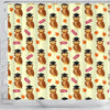 Graduation Owl Pattern Print Bathroom Shower Curtain-grizzshop