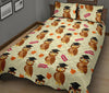 Graduation Owl Pattern Print Bed Set Quilt-grizzshop