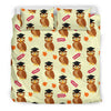 Graduation Owl Pattern Print Duvet Cover Bedding Set-grizzshop