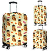 Graduation Owl Pattern Print Luggage Cover Protector-grizzshop