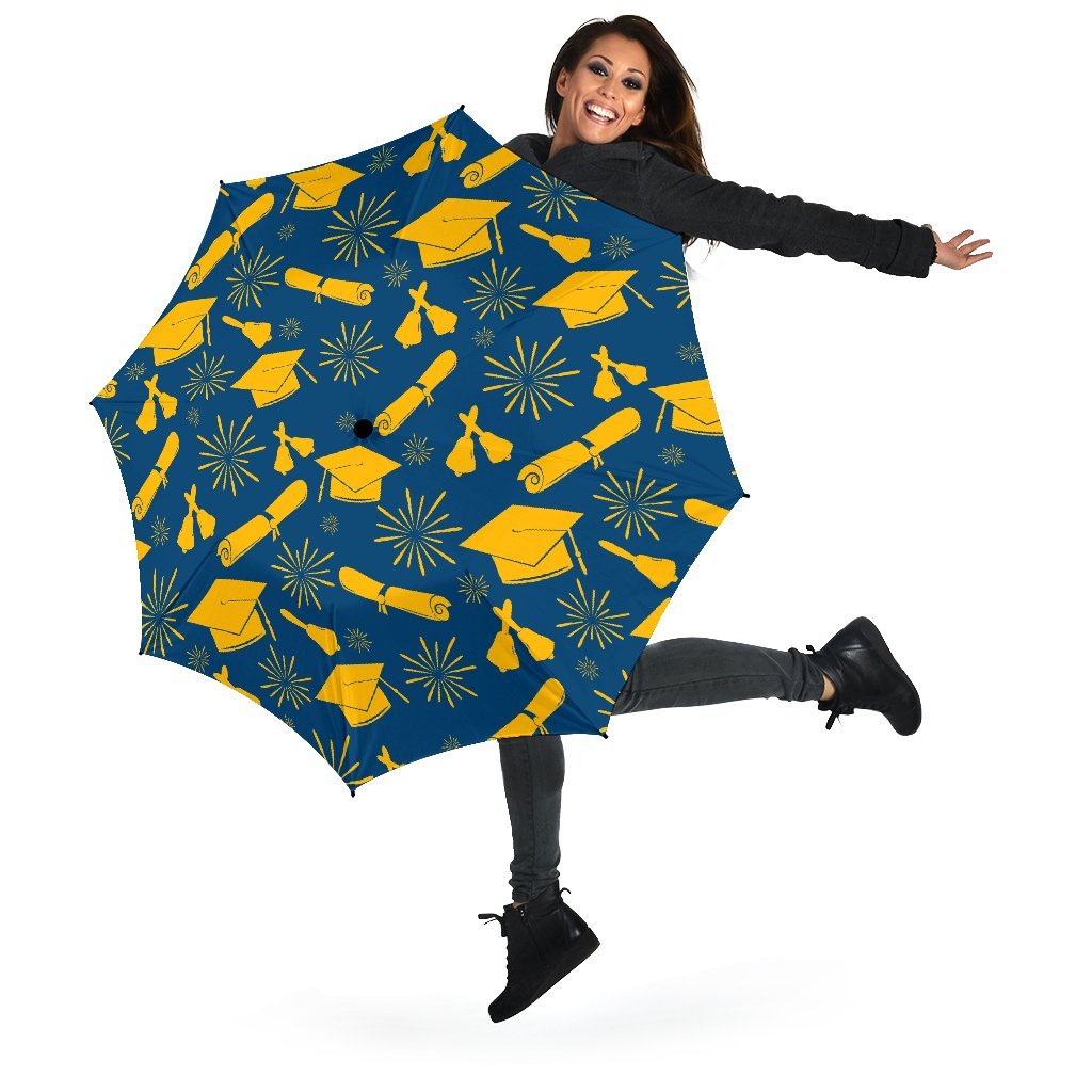 Graduation Pattern Print Automatic Foldable Umbrella-grizzshop