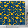 Graduation Pattern Print Bathroom Shower Curtain-grizzshop