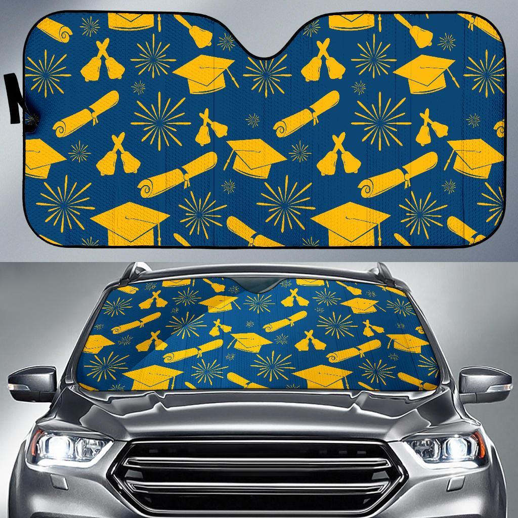 Graduation Pattern Print Car Sun Shade-grizzshop