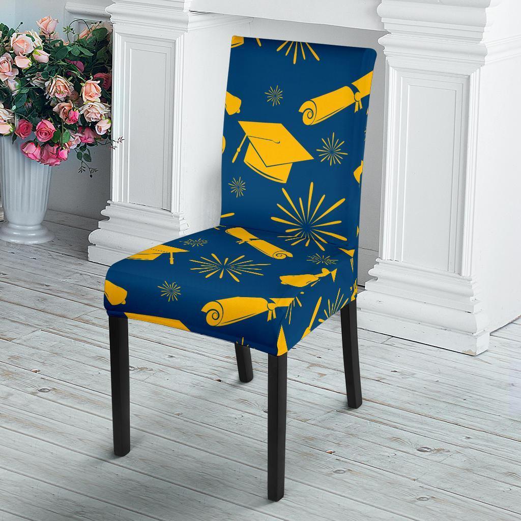 Graduation Pattern Print Chair Cover-grizzshop