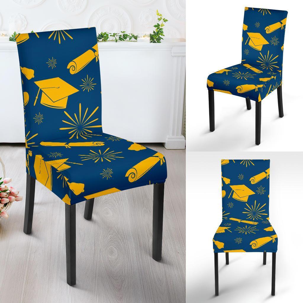 Graduation Pattern Print Chair Cover-grizzshop