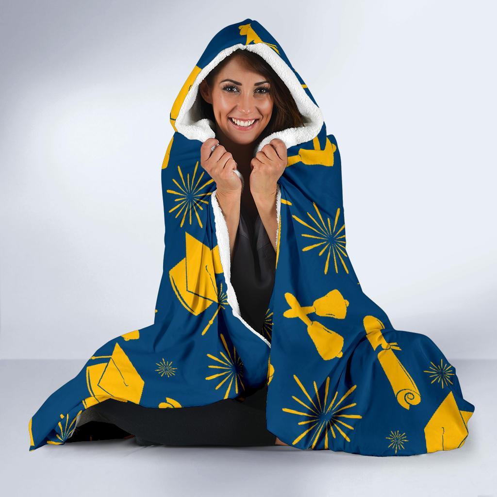 Graduation Pattern Print Hooded Blanket-grizzshop