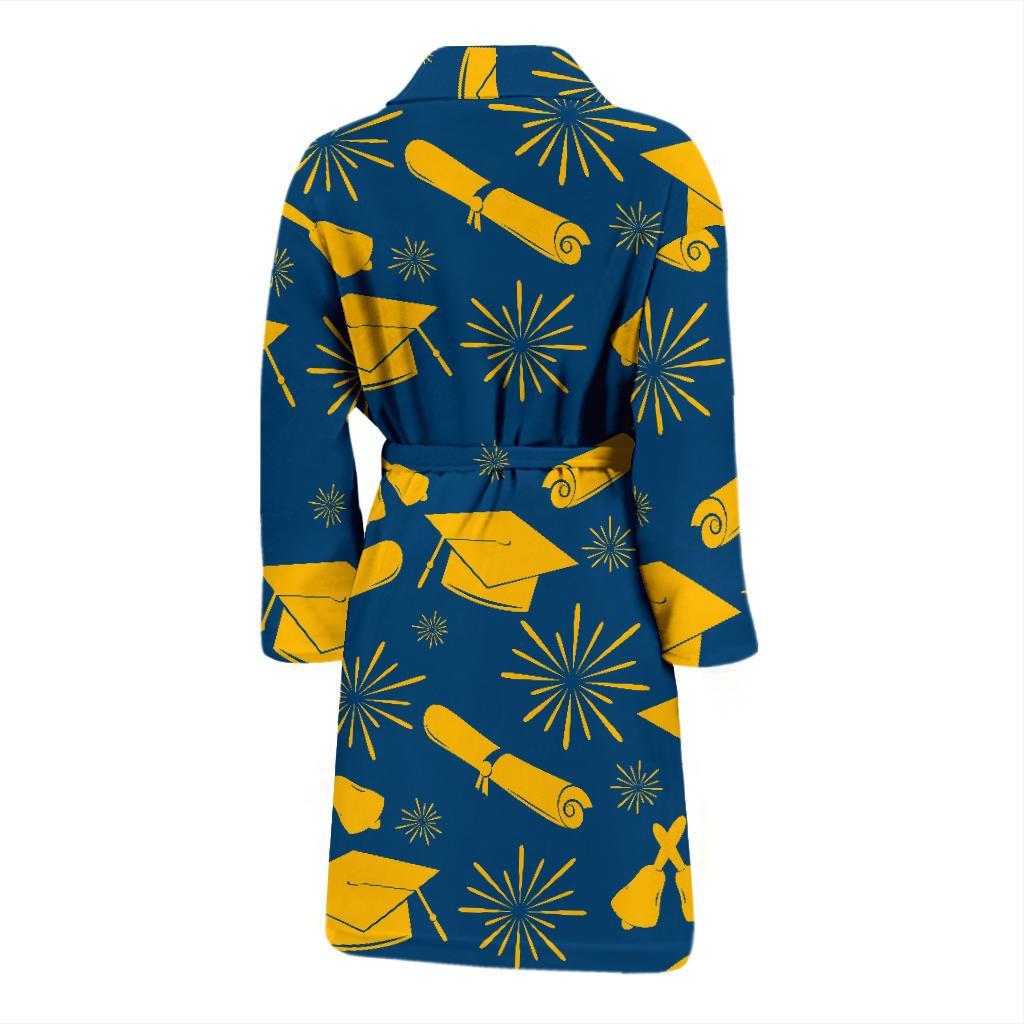 Graduation Pattern Print Men Long Robe-grizzshop