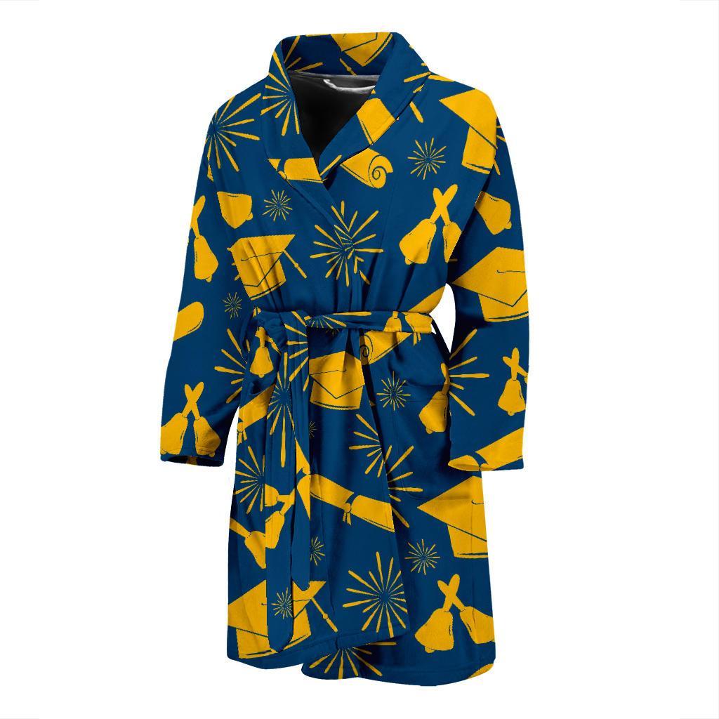 Graduation Pattern Print Men Long Robe-grizzshop