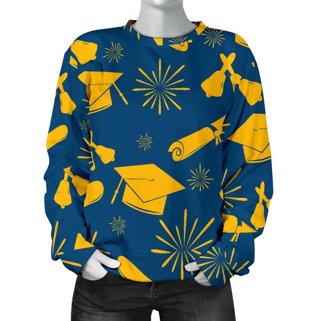 Graduation Pattern Print Women's Sweatshirt-grizzshop