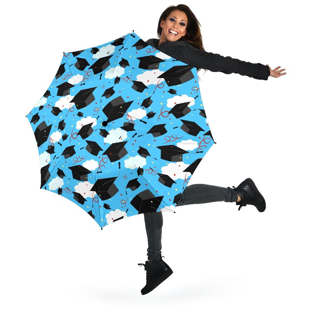 Graduation Print Pattern Automatic Foldable Umbrella-grizzshop