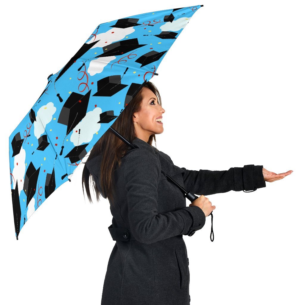Graduation Print Pattern Automatic Foldable Umbrella-grizzshop