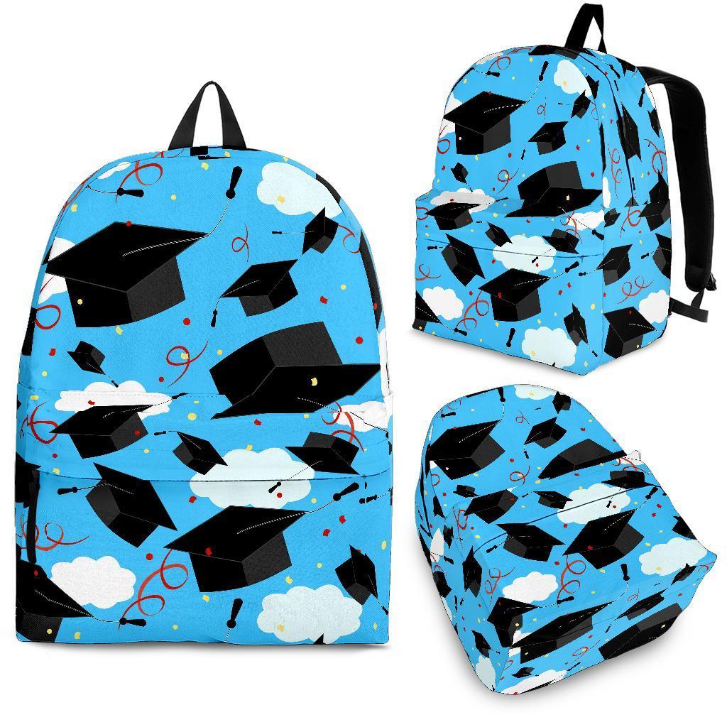 Graduation Print Pattern Backpack-grizzshop