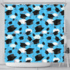 Graduation Print Pattern Bathroom Shower Curtain-grizzshop