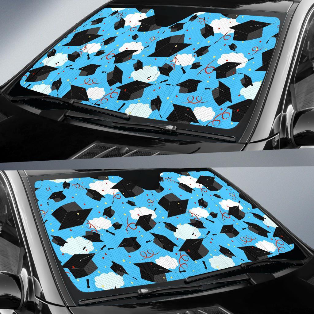 Graduation Print Pattern Car Sun Shade-grizzshop