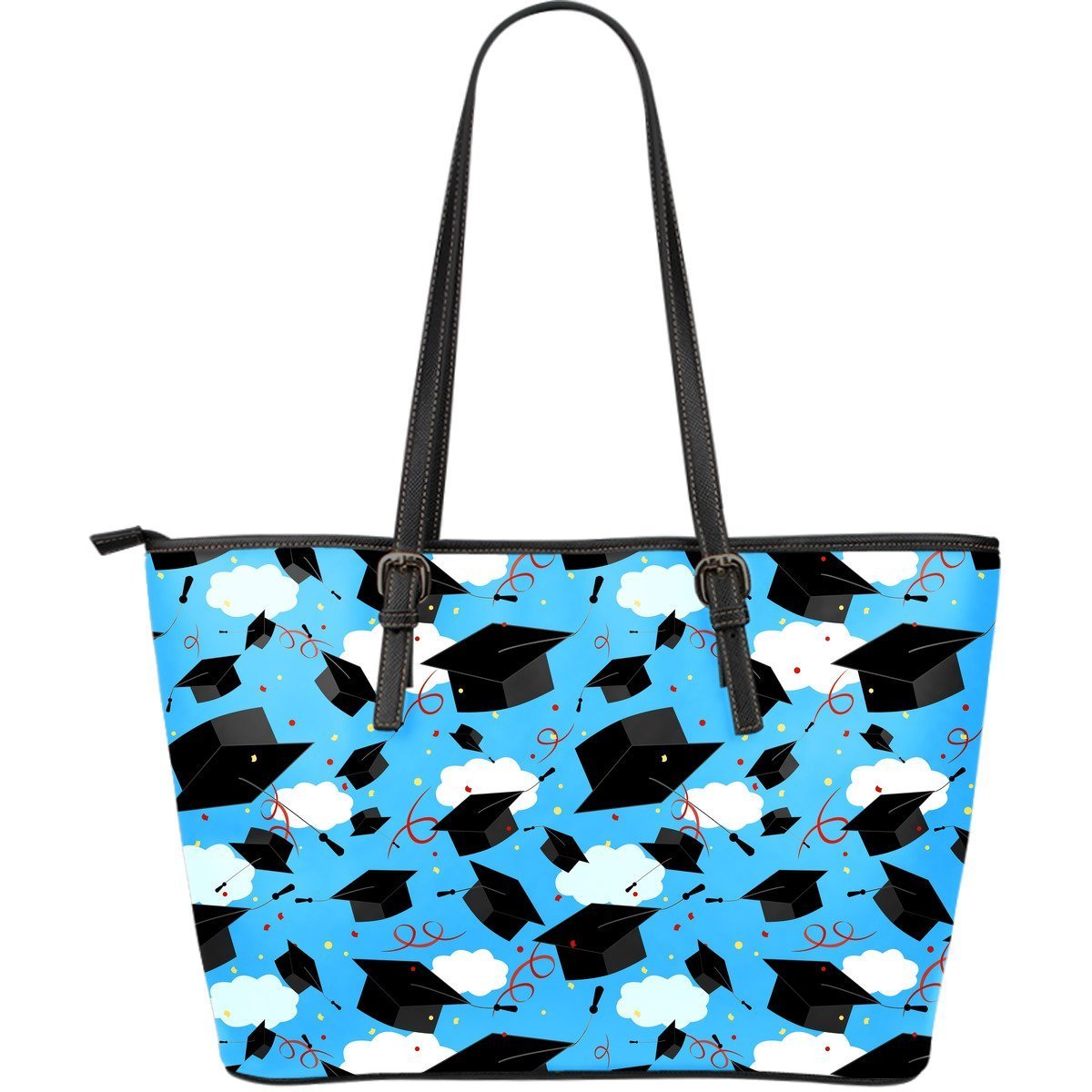 Graduation Print Pattern Leather Tote Bag-grizzshop