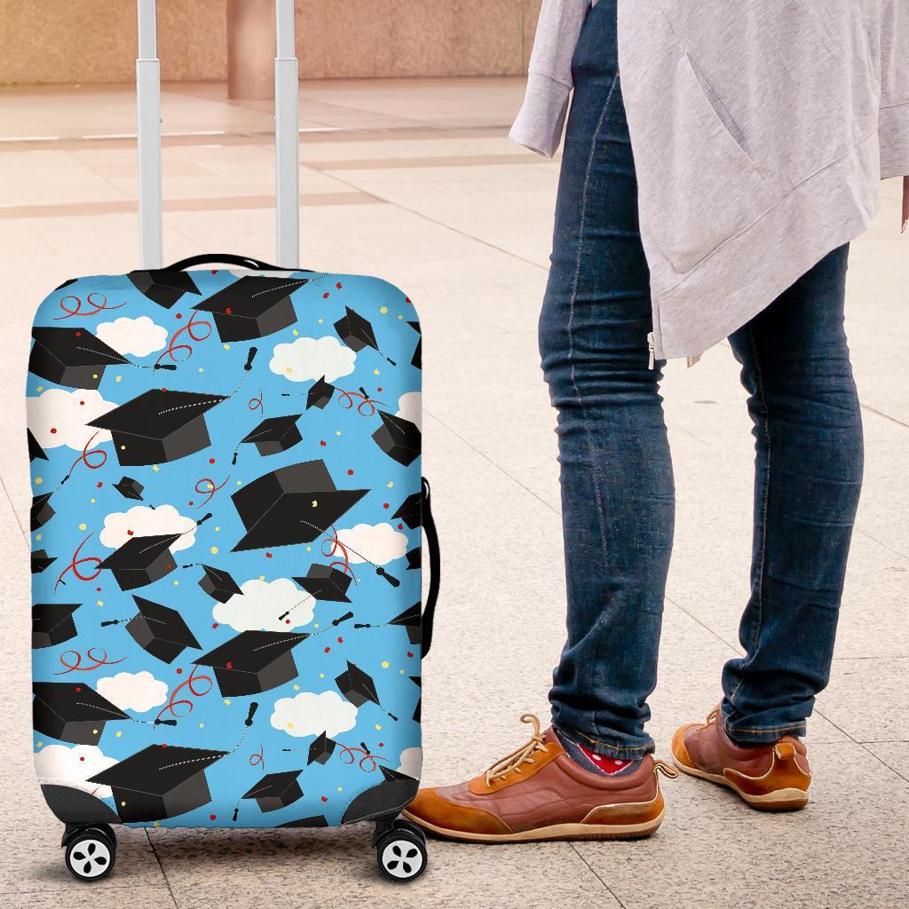 Graduation Print Pattern Luggage Cover Protector-grizzshop