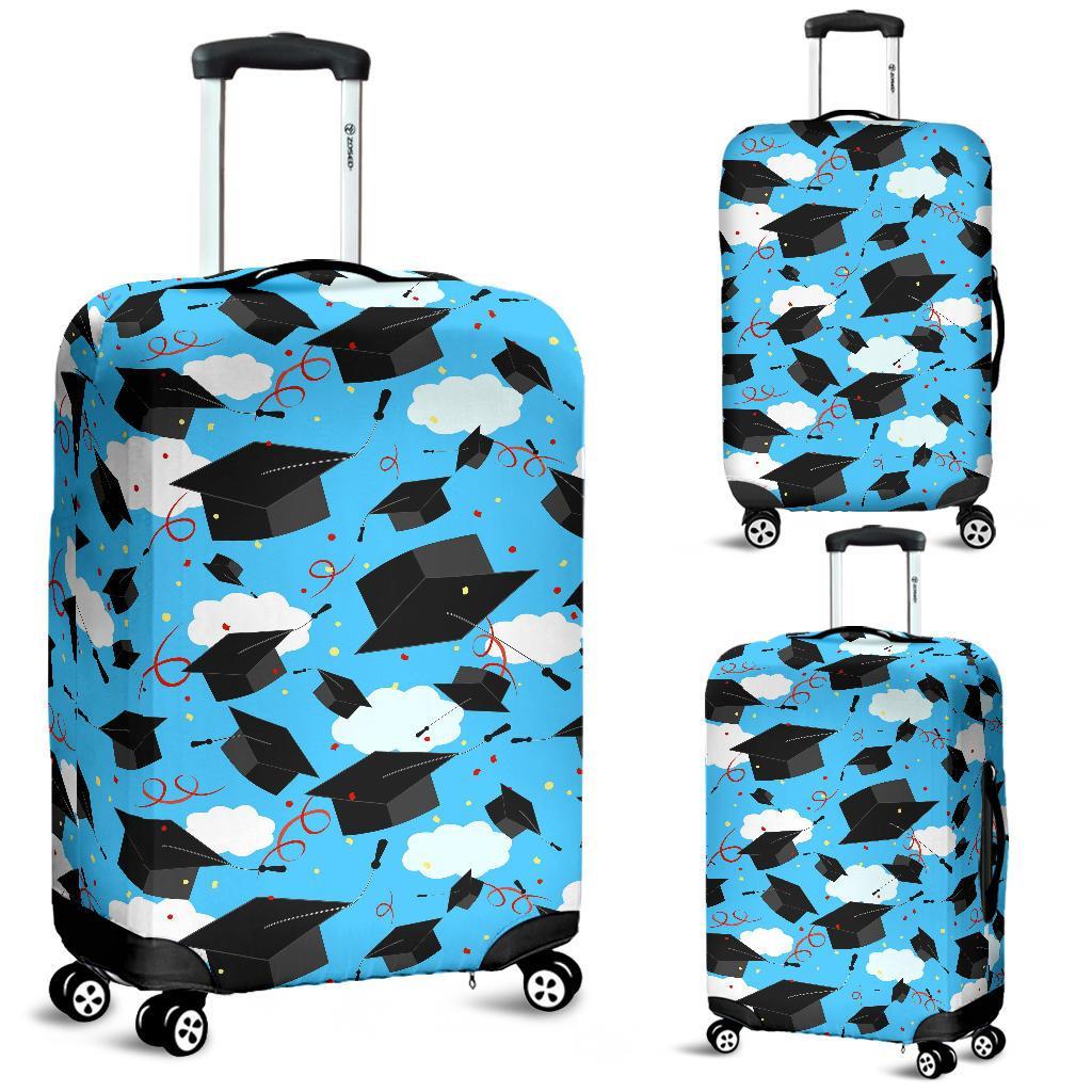 Graduation Print Pattern Luggage Cover Protector-grizzshop