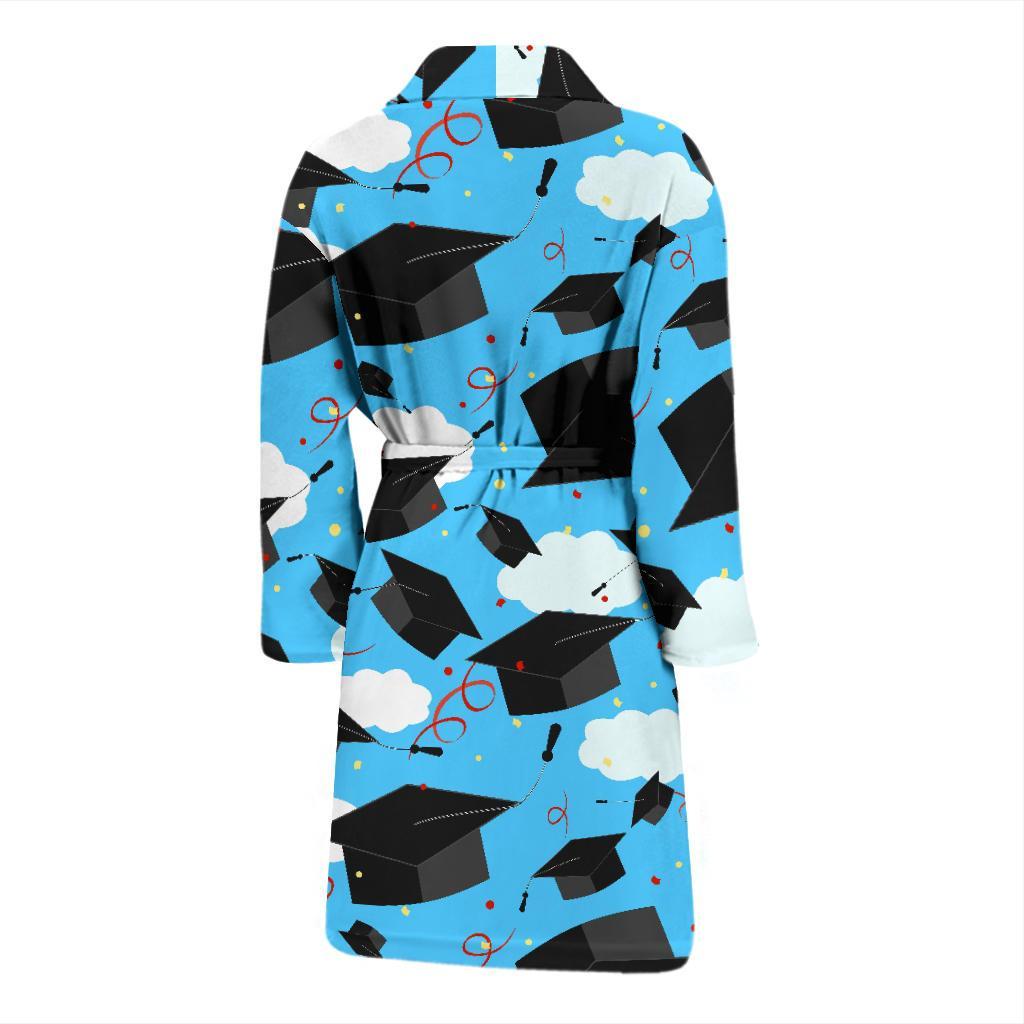 Graduation Print Pattern Men Long Robe-grizzshop