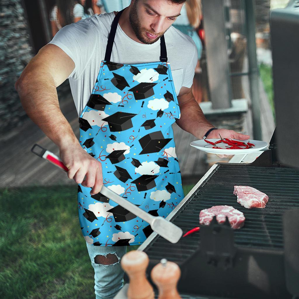 Graduation Print Pattern Men's Apron-grizzshop