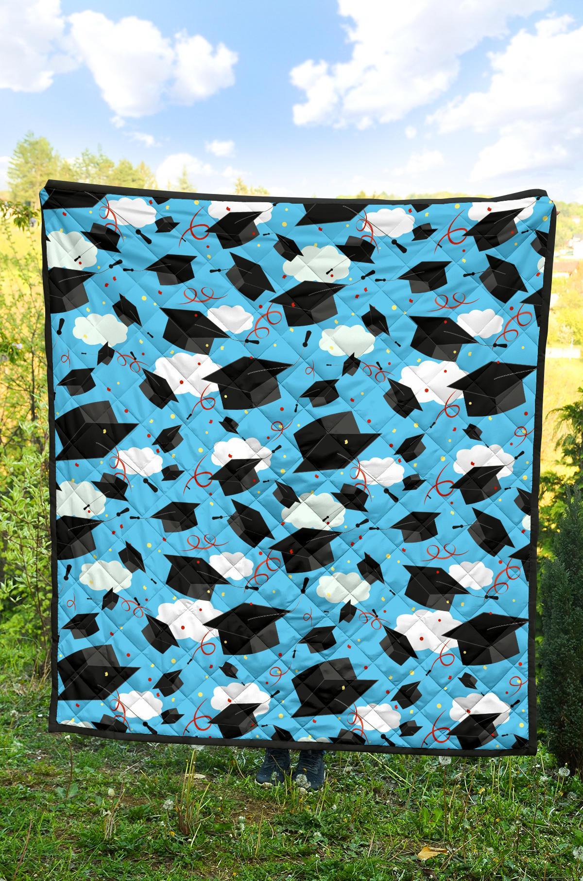 Graduation Print Pattern Quilt-grizzshop