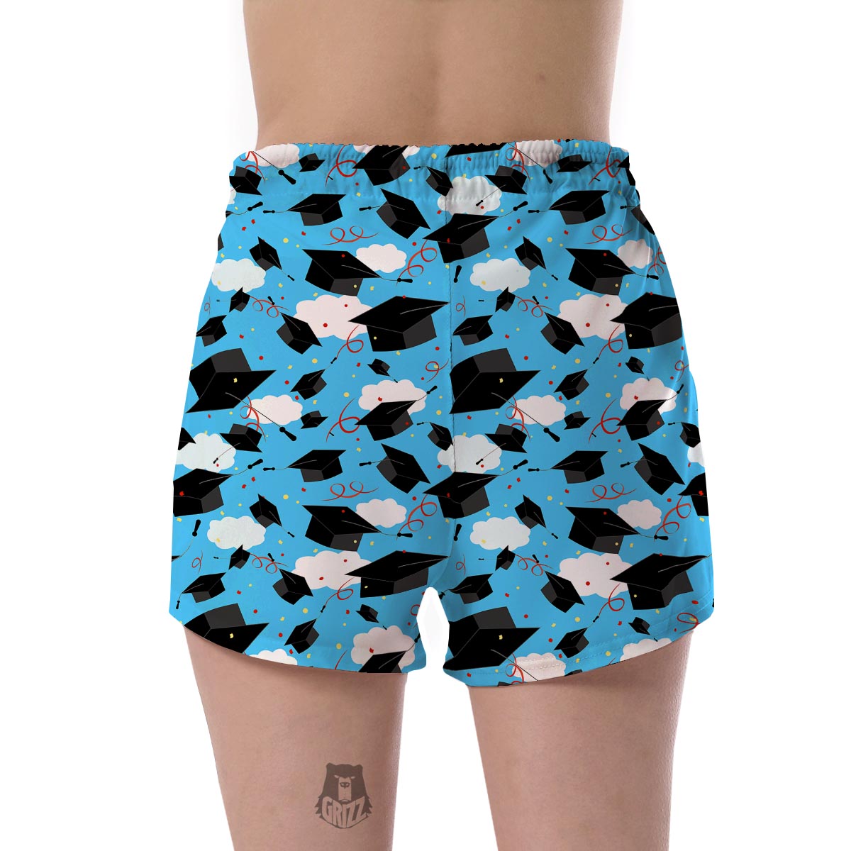 Graduation Print Pattern Women's Shorts-grizzshop