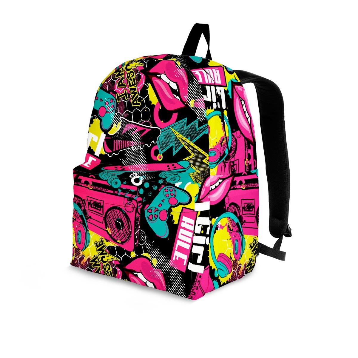 Graffiti Abstract Hiphop Lip Backpack-grizzshop