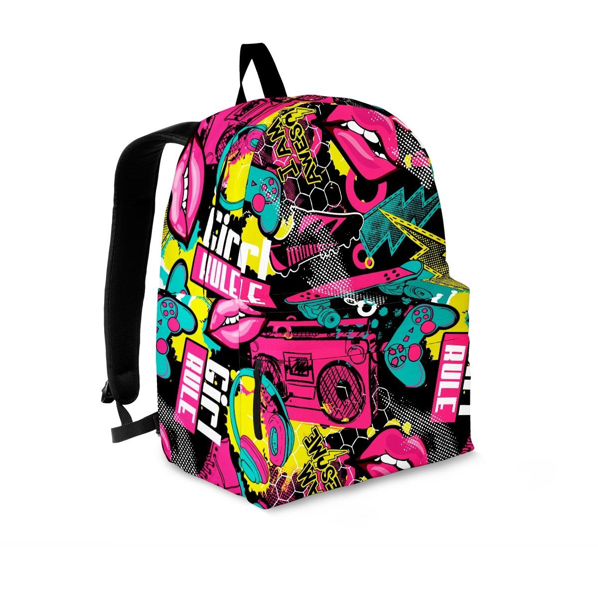 Graffiti Abstract Hiphop Lip Backpack-grizzshop