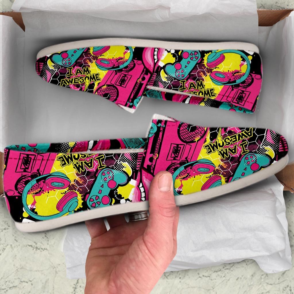 Graffiti Abstract Hiphop Lip Canvas Shoes-grizzshop