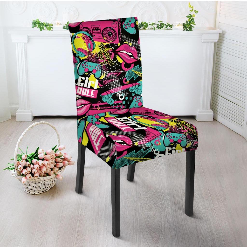 Graffiti Abstract Hiphop Lip Chair Cover-grizzshop