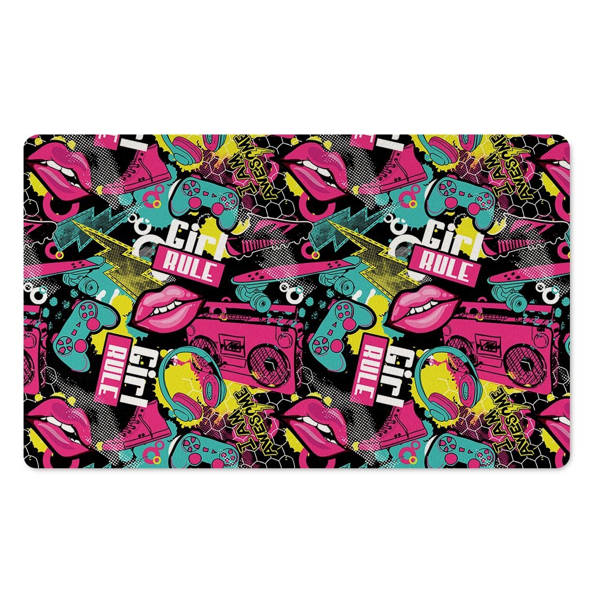 Graffiti Abstract Hiphop Lip Door Mat-grizzshop