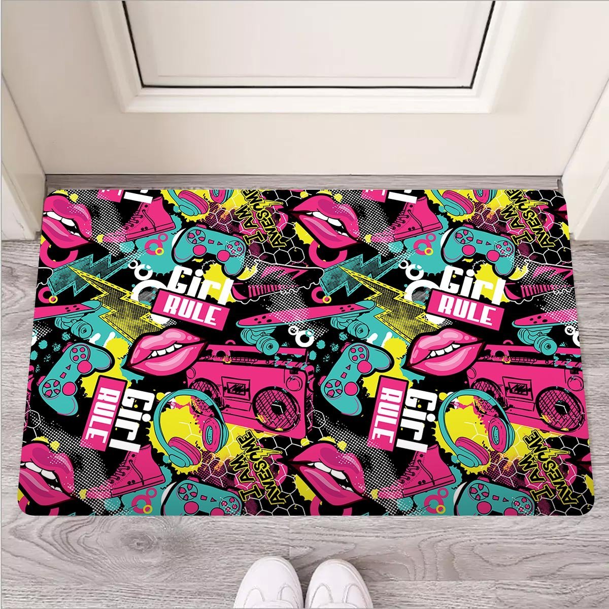 Graffiti Abstract Hiphop Lip Door Mat-grizzshop