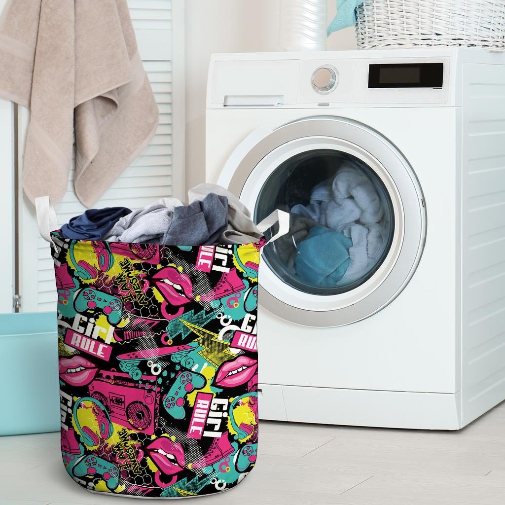 Graffiti Abstract Hiphop Lip Laundry Basket-grizzshop