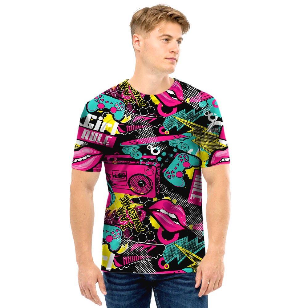 Graffiti Abstract Hiphop Lip Men T Shirt-grizzshop