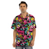 Graffiti Abstract Hiphop Lip Men’s Hawaiian Shirt-grizzshop