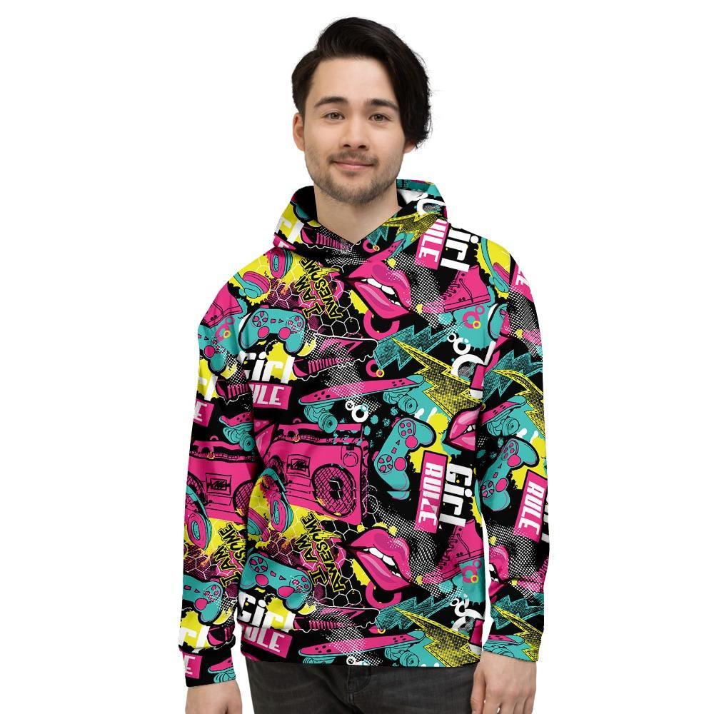 Graffiti Abstract Hiphop Lip Men's Hoodie-grizzshop