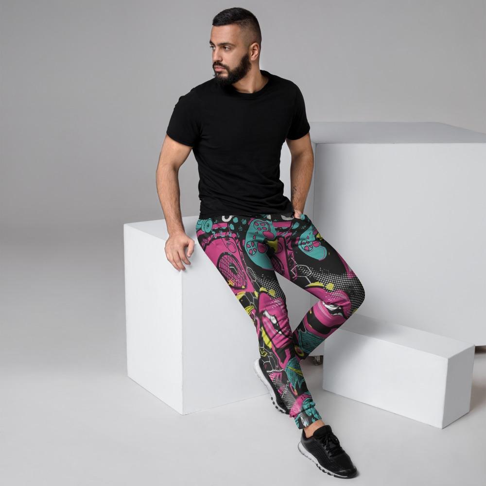 Graffiti Abstract Hiphop Lip Men's Joggers-grizzshop