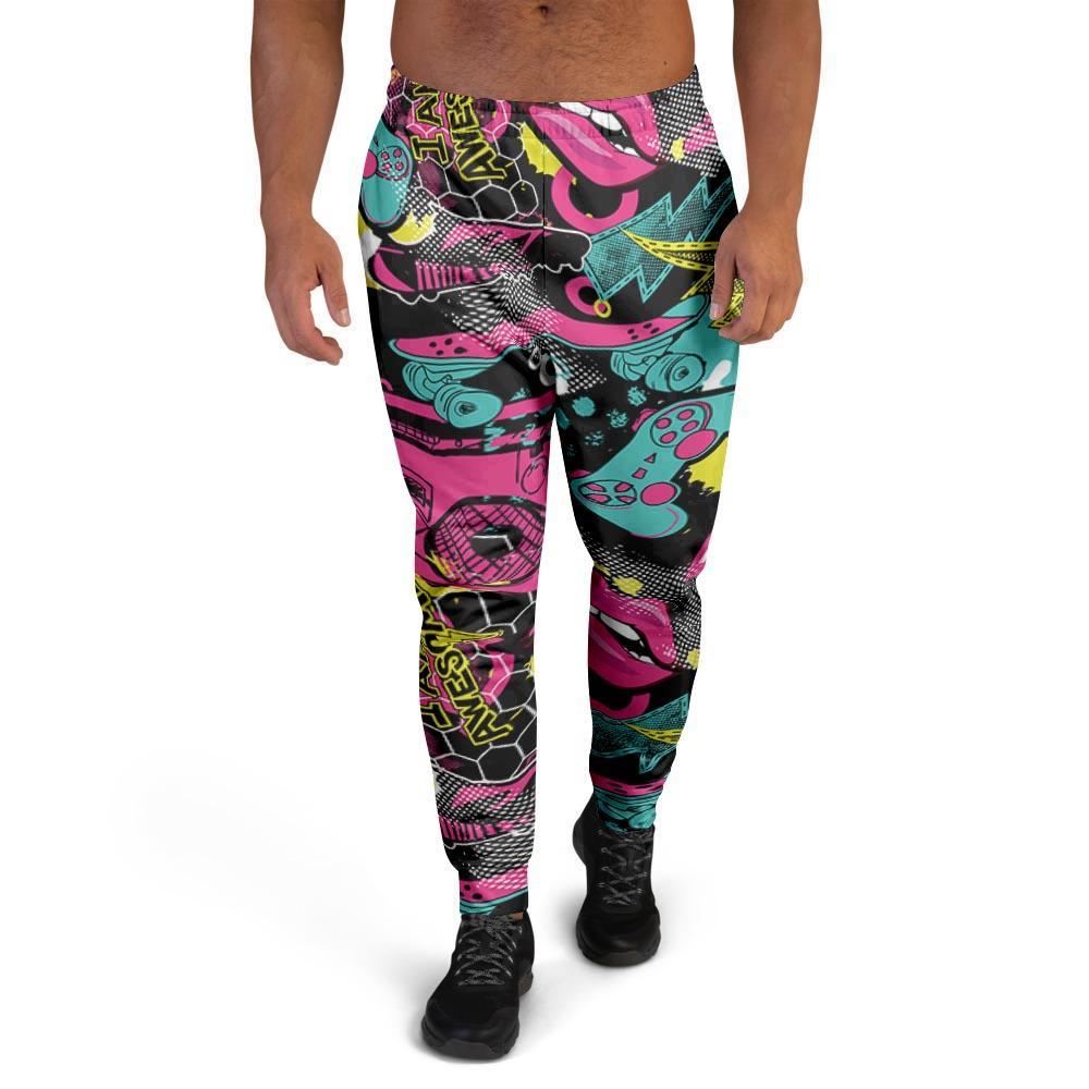 Graffiti Abstract Hiphop Lip Men's Joggers-grizzshop