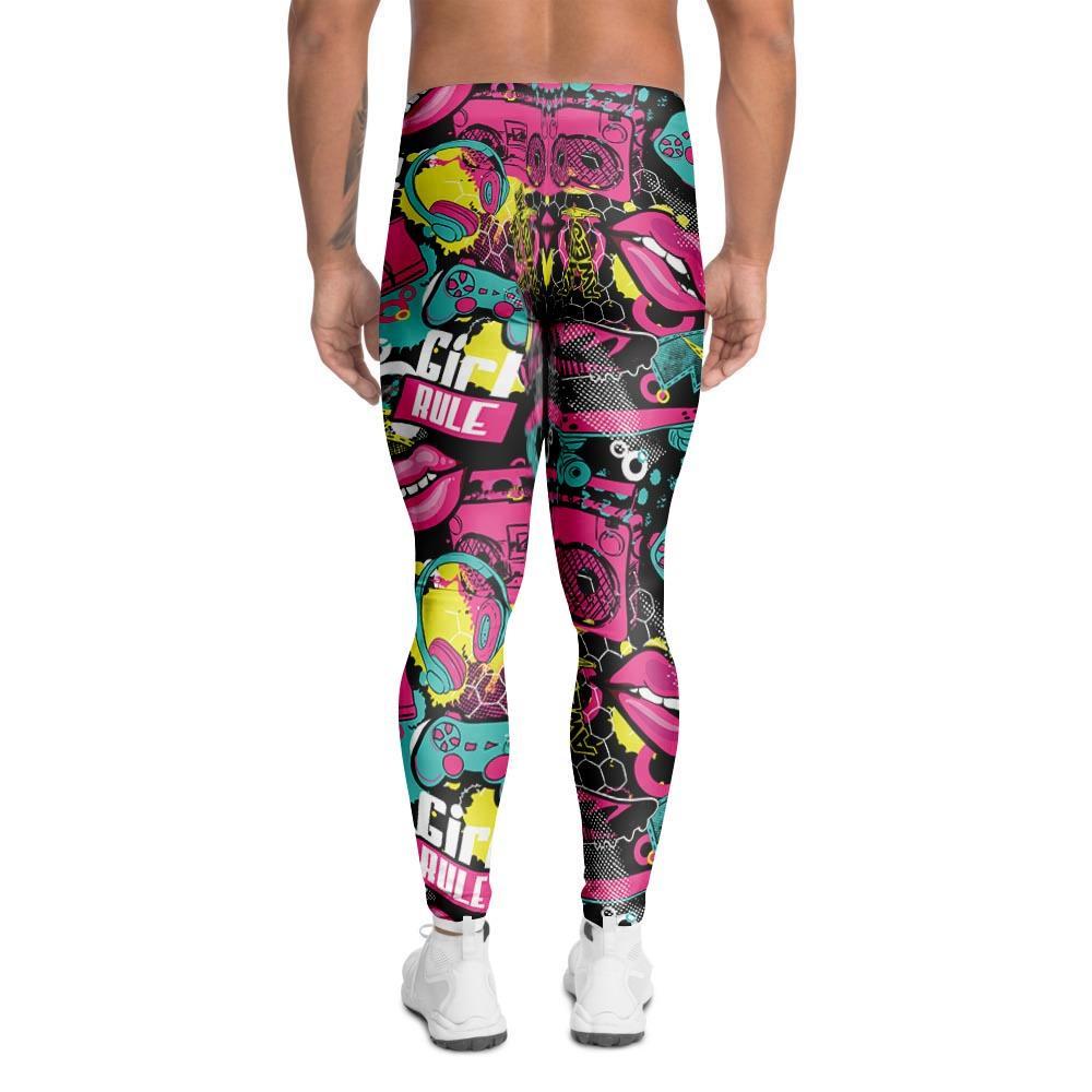 Graffiti Abstract Hiphop Lip Men's Leggings-grizzshop